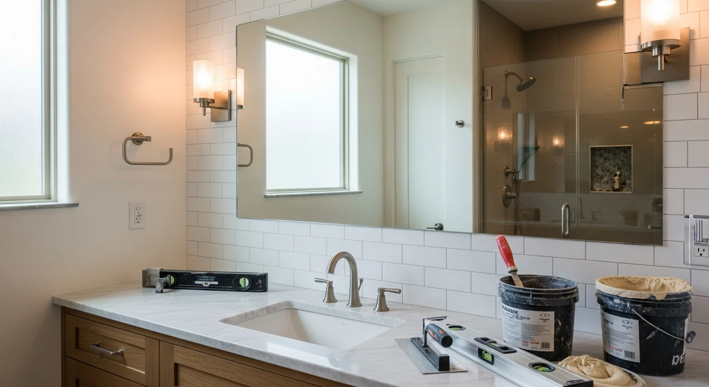 Luxury bathroom with custom tile, modern fixtures, and spa-like finishes